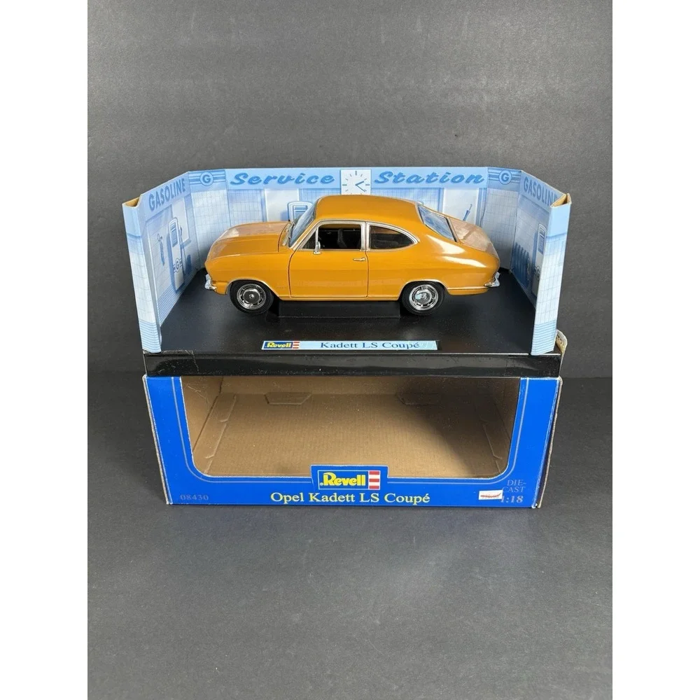 Revell Opel Kadett LS Coupe 1:18 Diecast Model Car Yellow w/ Box Display Base